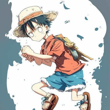 27473-3049471808-luffy, 1boy, solo, hat, male focus, straw hat, black hair, shorts, sandals, hands in pockets, scar, full body, standing, blue sh.png